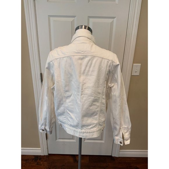 GOLDSIGN White Denim Jean Jacket, Size Medium - Picture 6 of 7